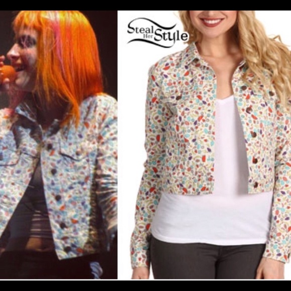 Fruity Pebbles White Denim Jacket 🍉🍌🍇🍎🍊🍓 - Picture 3 of 5